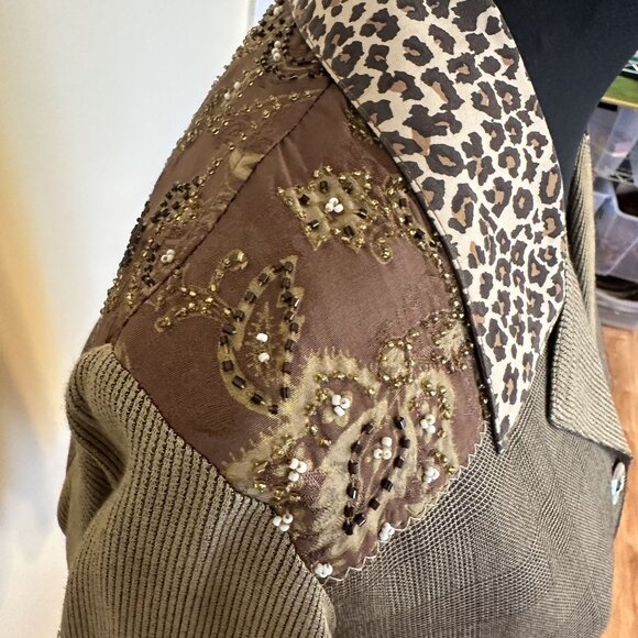 Faith By Celia Forrester Womens Brown Leopard Print  Jacket & Dress Set XS Vtg - Picture 10 of 13